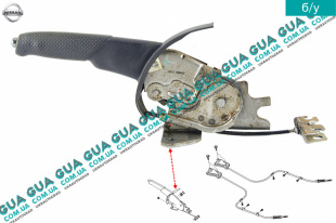 Рычаг ручного тормоза ( стояночный тормоз ) Nissan / НИССАН ALMERA N16 / АЛЬМЭРА Н16 2.2 DCI ( 2184 куб.см.)