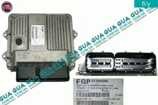 Электронный блок управления двигателем ( ЭБУ / ECU ) Fiat / ФИАТ PANDA / ПАНДА 1.3MJTD (1248 куб.см.)