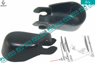 Колпачок / накладка рычага стеклоочистителя передний правый Renault / РЕНО CLIO II / КЛИО 2 1.9DTI (1870 куб.см.)