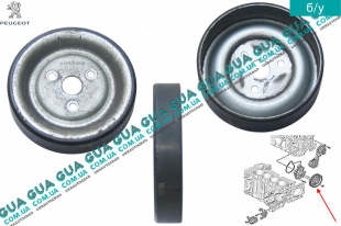 Шкив водяного насоса ( помпы ) Peugeot / ПЕЖО 207 1.6 THPI 16V (1598 куб.см.)