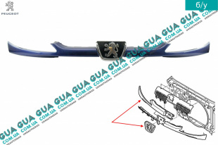 Решетка радиатора Peugeot / ПЕЖО 206 1.9D (1868 куб.см.)