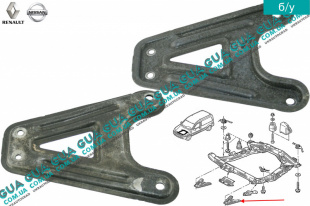 Кронштейн крепление передней балки левый Renault / РЕНО KANGOO 1997-2007 / КАНГУ 97-07 1.5DCI (1461 куб.см.)