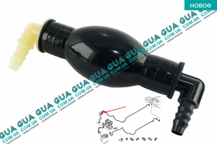 Насос ручной подкачка топлива D10mm/10mm Г-образный (груша)   