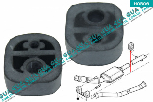 Резинка крепления глушителя задняя ( резиновое кольцо ) 1 шт   
