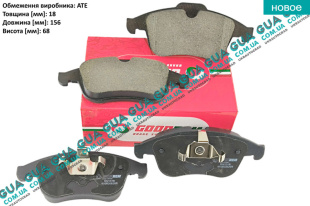 Тормозные колодки передние ( ATE ) Renault / РЕНО MEGANE III / МЭГАН 3 1.6 16V (1598 куб.см.)