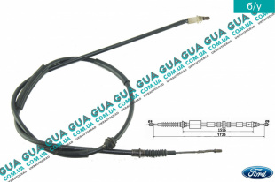 Трос ручного задний тормоза ( левый / правый 1735/1556 мм ) Ford / ФОРД MONDEO III 2001-2007 / МОНДЕО 3 2.0  16V DI/TDDI/TDCI (1998 куб.см.)