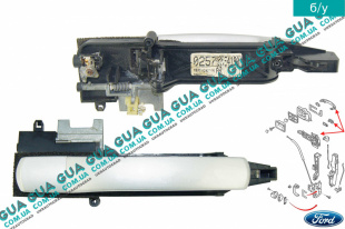 Ручка передней правой двери наружная Ford / ФОРД MONDEO III 2001-2007 / МОНДЕО 3 2.5 V6 24V (2495 куб.см.)