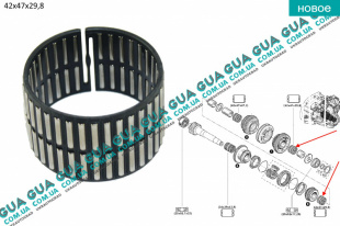 Подшипник  игольчатый ( сепаратор ) КПП 42x47х29,8    