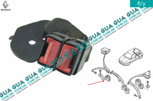 Ответная часть ремня безопасности задний правый Renault / РЕНО CLIO II / КЛИО 2 1.9DTI (1870 куб.см.)