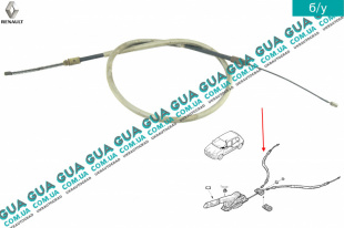 Трос ручного тормоза правый 1440 мм Renault / РЕНО CLIO II / КЛИО 2 1.9DTI (1870 куб.см.)