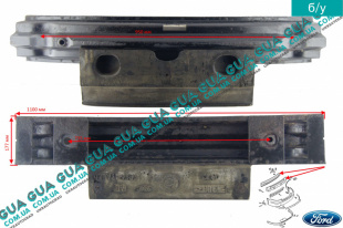 Усилитель заднего бампера ( седан, хетчбэк, лифтбек ) Ford / ФОРД MONDEO III 2001-2007 / МОНДЕО 3 2.5 V6 24V (2495 куб.см.)