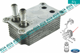 Масляный радиатор ( масляный охладитель / теплообменник ) 7 ребер Ford / ФОРД MONDEO III 2001-2007 / МОНДЕО 3 2.2TDCI (2198 куб.см.)