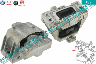 Подушка / опора двигателя правая Seat / СЕАТ TOLEDO II 1999-2006 1.4 16V (1390 куб.см.)