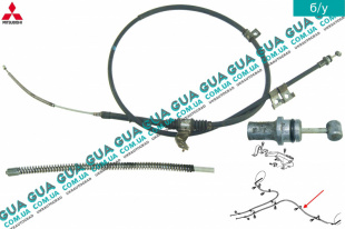 Трос ручного тормоза левый 1919мм  Mitsubishi / МИТСУБИСИ PAJERO IV 2006- / ПАДЖЕРО 4 06- 3.2DI-D (3200 куб.см.)