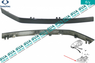 Ресничка ( накладка ) правой фары SsangYong / САНГЙОНГ KYRON 2.0XDI (1998 куб.см.)