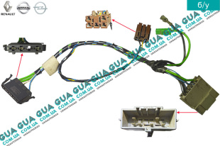 Электропроводка моторчика / реостата / резистора печки ( отопителя )   