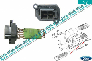 Реостат печки ( резистор, регулятор оборотов печки, сопротивление )   