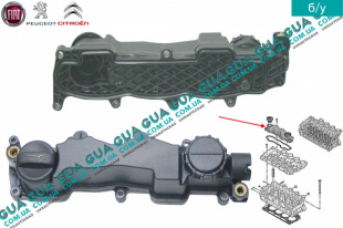 Клапанная крышка / крышка клапанов ГБЦ Volvo / ВОЛЬВО S40 II 1.6D (1560 куб.см.)