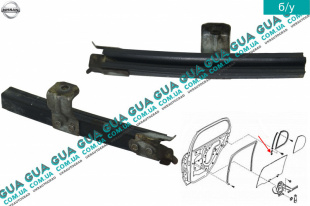 Направляющая стекла двери задней правой Nissan / НИССАН ALMERA N16 / АЛЬМЭРА Н16 2.2 DCI ( 2184 куб.см.)