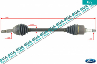 Полуось передняя левая ( привод в зборе с шрусами ) 26/28   