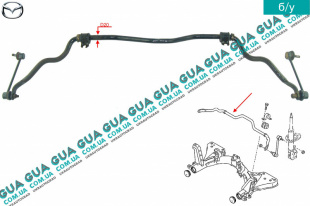 Стабилизатор передний D20 Mazda / МАЗДА 323 F 1998-2004 1.5 16V (1498 куб.см. )