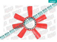 Крыльчатка 7 лопастей ( вентилятор охлаждения ) ( красный ) Ford / ФОРД TRANSIT 1985-2000 / ТРАНЗИТ 85-00 2.5D (2496 куб.см.)