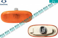 Указатель поворота левый боковой повторитель желтый ( поворотник ) SsangYong / САНГЙОНГ KYRON 2.0XDI (1998 куб.см.)