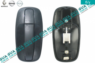 Ручка боковой ( сдвижной ) левой / правой двери наружная ( под трос )   