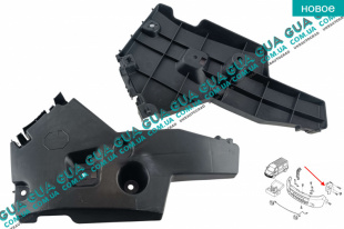 Кронштейн крепления переднего бампера левый   