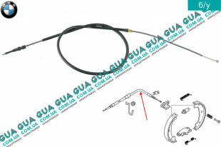 Трос ручного тормоза задний левый ( L 1681 мм ) BMW / БМВ 5-series E60 2003-2010 525i ( 2497 куб. см.)