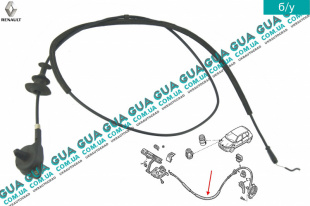 Трос открытия капота L1600 мм   