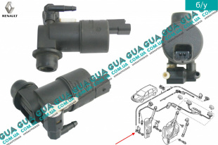 Водяной насос, система очистки окон ( моторчик бачка стеклоомывателя )   