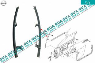 Направляющая стекла передней двери ( левая ) Nissan / НИССАН ALMERA N16 / АЛЬМЭРА Н16 2.2 DCI ( 2184 куб.см.)