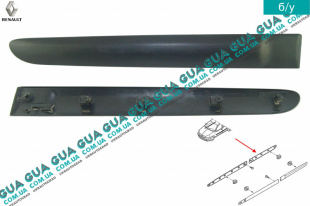 Молдинг задней правой двери ( листва, накладка декоративная ) хэтчбек Renault / РЕНО CLIO II / КЛИО 2 1.9DTI (1870 куб.см.)
