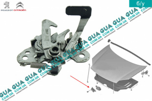 Замок капота  Peugeot / ПЕЖО PARTNER M59 2003-2008 / ПАРТНЕР М59 03-08 1.9D (1868 куб.см.)