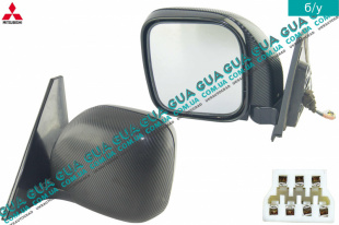 Зеркало заднего вида наружное/боковое электрическое левое Mitsubishi / МИТСУБИСИ PAJERO III 2000-2006 / ПАДЖЕРО 3 00-06 2.5TD 4WD (2477 куб.см.)