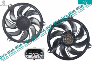 Вентилятор основного радиатора с моторчиком D390 лопастей 8   