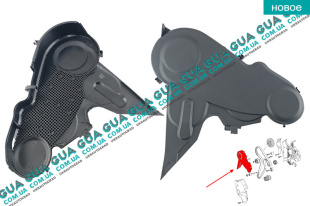 Защита зубчатого ремня ГРМ / крышка / кожух паса привода верхняя VW / ВОЛЬКС ВАГЕН TRANSPORTER V 2003- / ТРАНСПОРТЕР 5 03- 2.0TDI (1968 куб.см.)