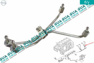 Трубка цилиндра 1 / 2 топливной системы ( форсунки / рейки ) Opel / ОПЕЛЬ MERIVA 2005-2010 / МЕРИВА 05-10 1.7CDTI (1686 куб.см.)