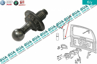 Палец шарнира телескопической рейки ляды VW / ВОЛЬКС ВАГЕН TRANSPORTER V 2003- / ТРАНСПОРТЕР 5 03- 2.0TDI (1968 куб.см.)