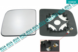 Вкладыш зеркала заднего вида правый с подогревом Ford / ФОРД CONNECT 2002-2013 / КОННЕКТ 02-13 1.8TDCI (1753 куб.см)