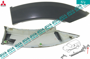 Молдинг / накладка ( листва ) левого заднего крыла Mitsubishi / МИТСУБИСИ PAJERO III 2000-2006 / ПАДЖЕРО 3 00-06 2.5TD 4WD (2477 куб.см.)