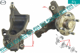 Цапфа / ступица задняя левая под АБС / ABS Mazda / МАЗДА 323 F 1998-2004 1.5 16V (1498 куб.см. )