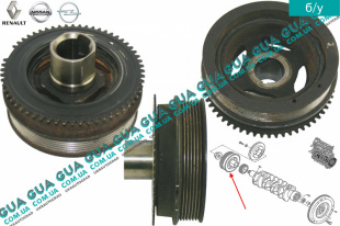 Шкив коленвала демпферный 7 ручейков ( Шкив коленчатого вала )   