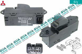 Кнопка стеклоподьемника задней левой двери	 Mitsubishi / МИТСУБИСИ PAJERO IV 2006- / ПАДЖЕРО 4 06- 3.2DI-D (3200 куб.см.)