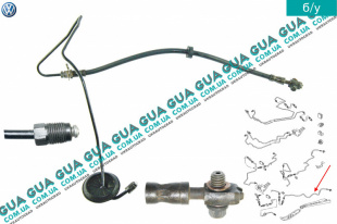 Тормозная трубка левая ( от тормозного шланга к суппорту )   