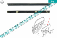 Молдинг / декоративная накладка задней правой двери ( под стекло / внутренняя ) Nissan / НИССАН ALMERA N16 / АЛЬМЭРА Н16 2.2 DCI ( 2184 куб.см.)