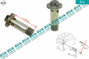 Штуцер масляного радиатора ( болт масляного охладителя / теплообменника ) Nissan / НИССАН ALMERA N16 / АЛЬМЭРА Н16 2.2 DCI ( 2184 куб.см.)