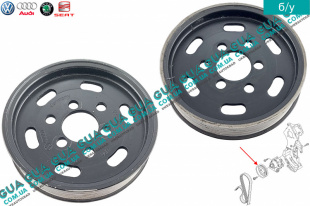 Шкив насоса гидроусилителя руля ( Шкив привода ГУР ) 6 ручейков   