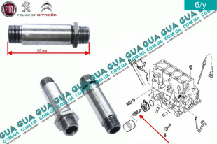 Штуцер масляного радиатора ( болт масляного охладителя / теплообменника ) M20x1.5   